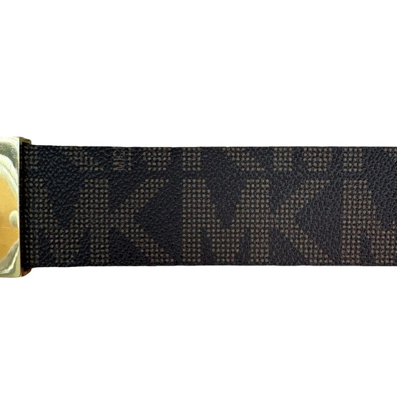 Michael Kors Brown Monogram Belt with Gold Buckle - Size L - Picture 7 of 7